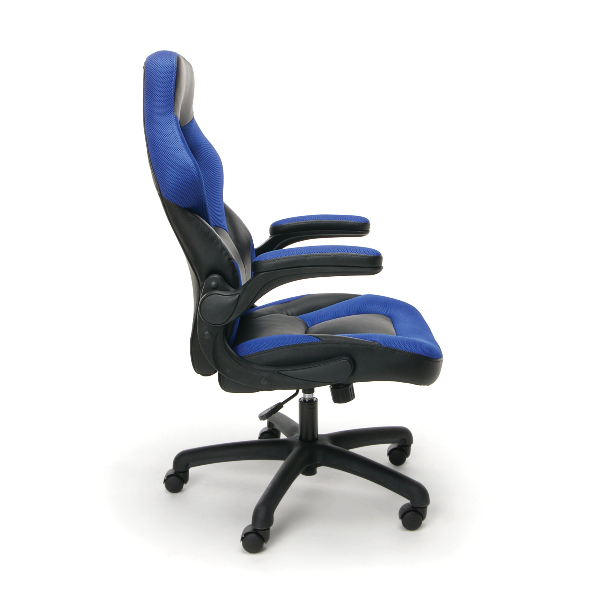 OFM Essentials Collection Racing Style Bonded Leather Gaming Chair, in Blue (ESS-3085-BLU)