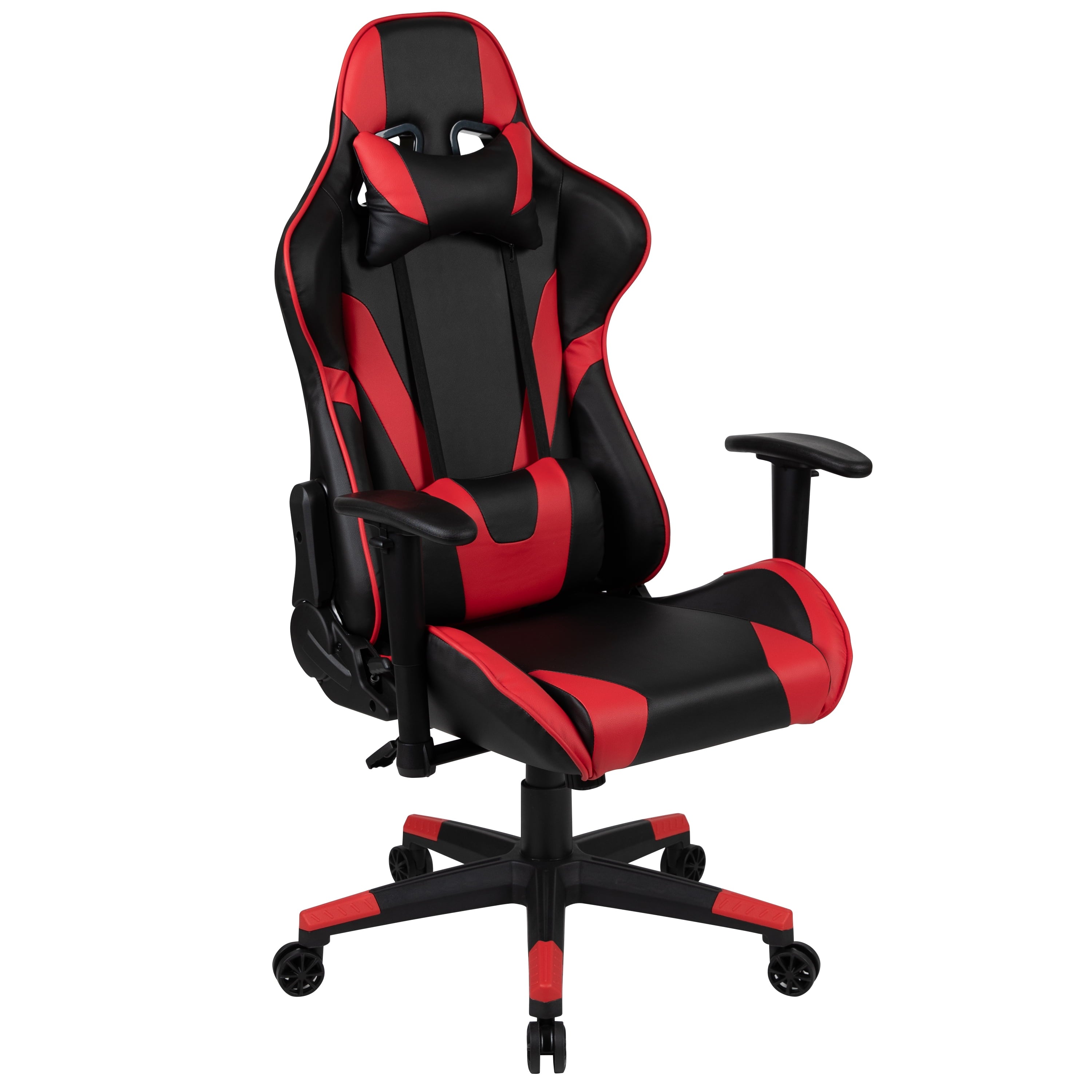 Flash Furniture Optis Red Gaming Desk and Red/Black Reclining Gaming Chair Set with Cup Holder and Headphone Hook