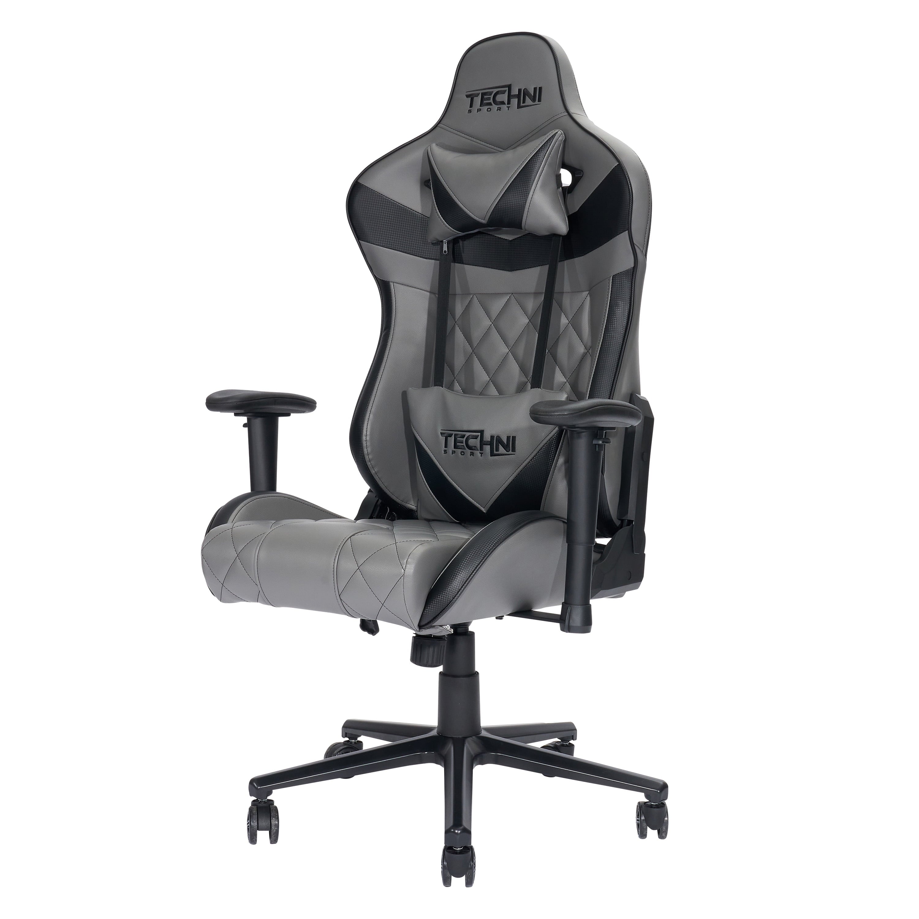 Techni Sport XL Ergonomic Gaming Chair with Memory Foam Seat and Back, Grey RTA-TSXL3-GRY