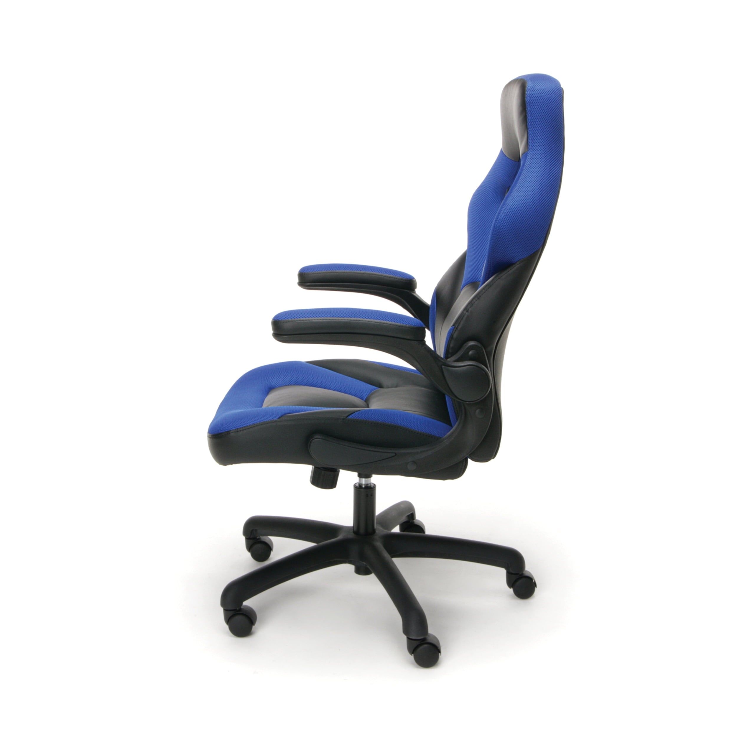 OFM Essentials Collection Racing Style Bonded Leather Gaming Chair, in Blue (ESS-3085-BLU)