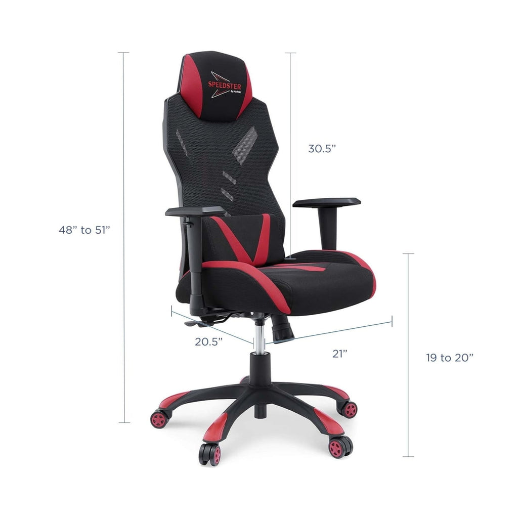 Modway Speedster Modern Mesh Fabric Gaming Computer Chair in Black/Red