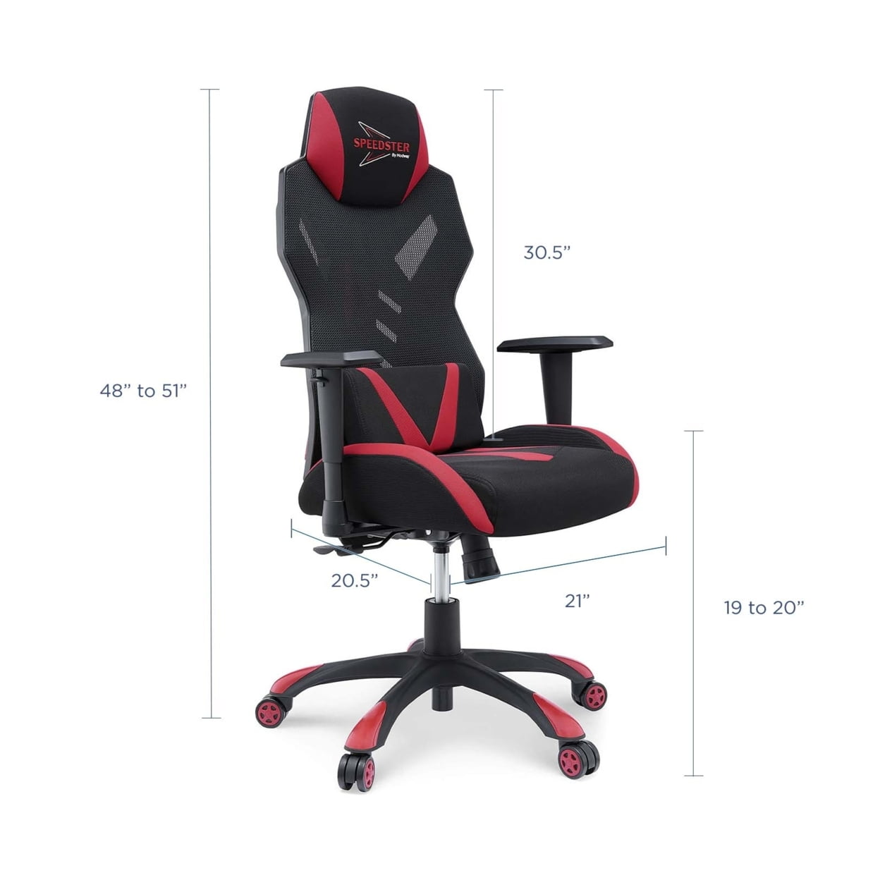 Modway Speedster Modern Mesh Fabric Gaming Computer Chair in Black/Red