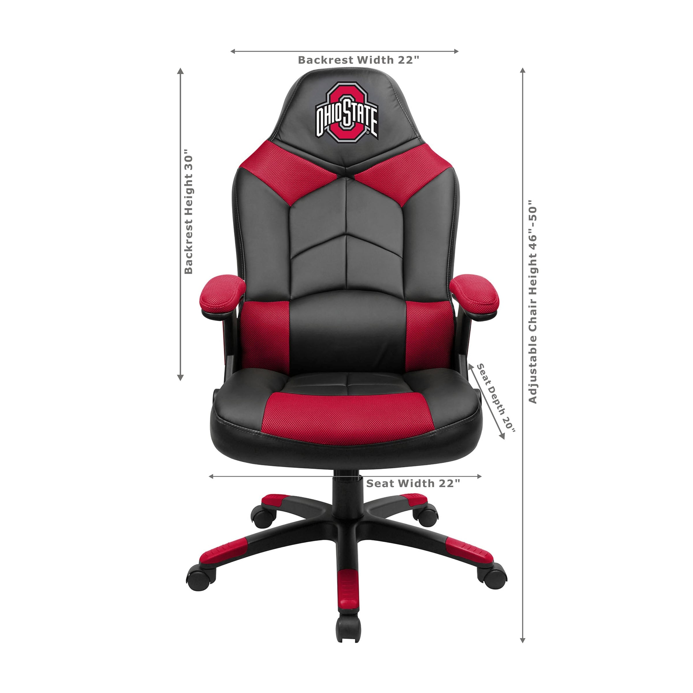 Black Ohio State Buckeyes Oversized Gaming Chair