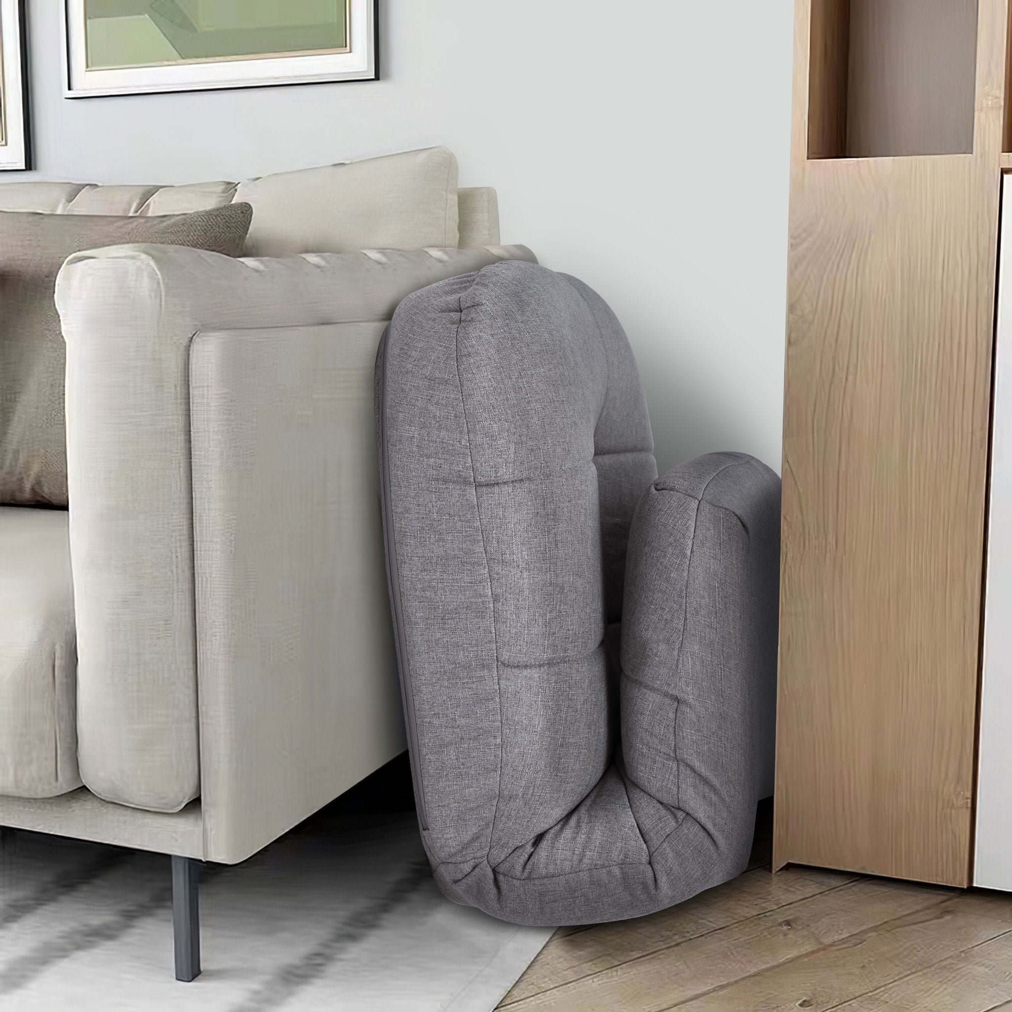 VredHom Adjustable Padded Floor Folding Chair in Gray