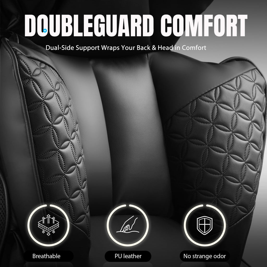 COMHOMA Big and Tall Office Gaming Chair with Adjustable Armrest and Back Support, Black