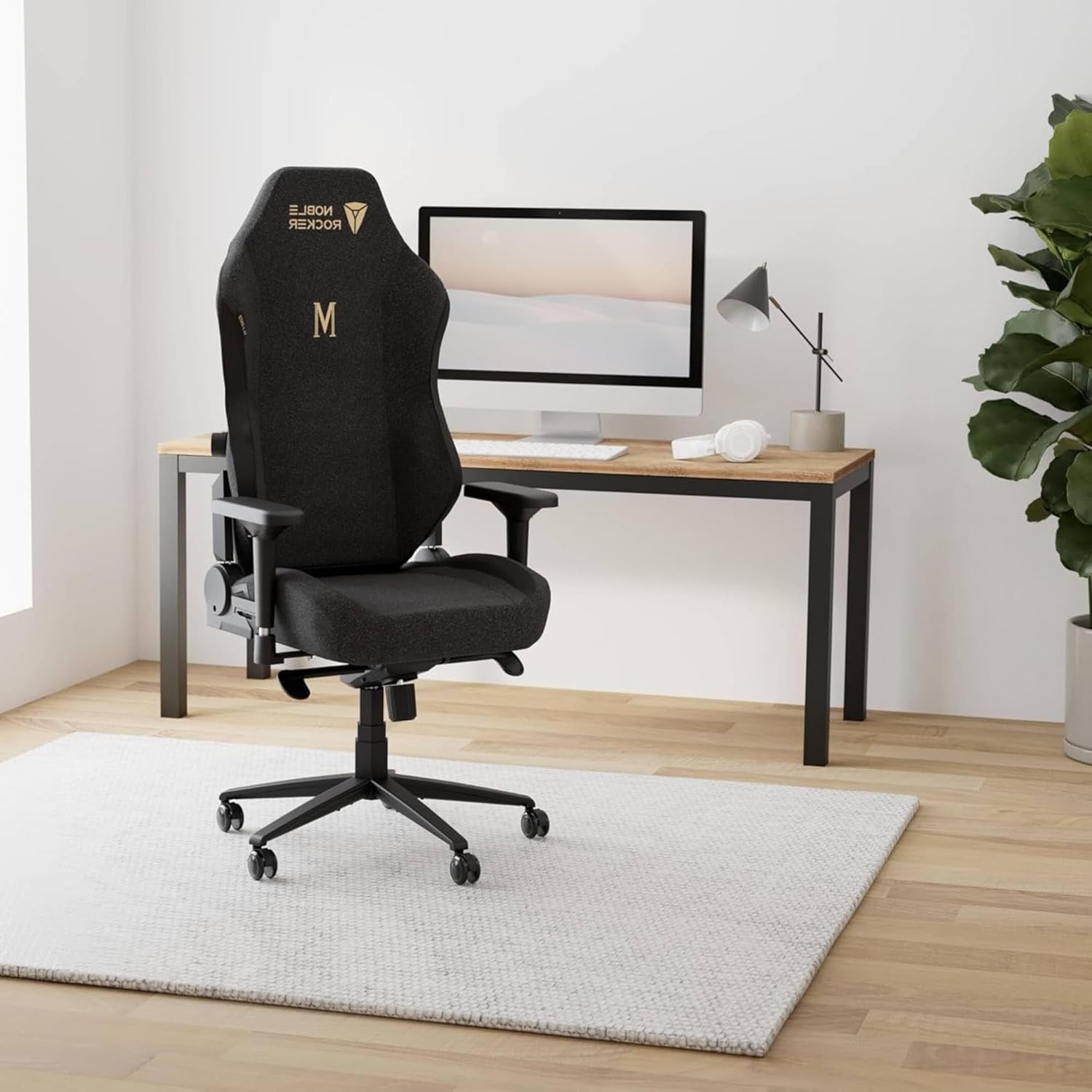 VANACC Gaming Chair Ergonomic PC Game Chair- Lumbar Support Headrest 4D Armrests Computer Chair, Big and Tall Comfortable Large, Black Polyester, R Size