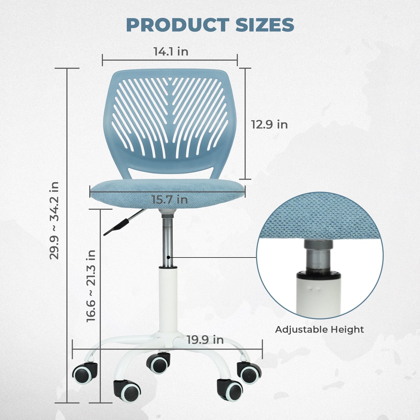 Homy Casa Conference Streaming Footrest Stool Ergonomic Adjustable Swivel Chair with Rolling Casters and Cushioned Seat for Live Broadcasts Offices and Meeting Rooms