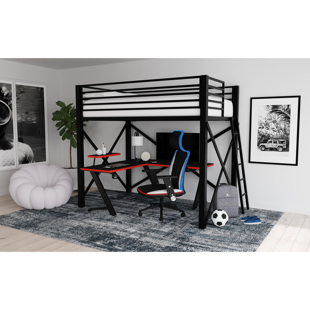 Picket House Furnishings Salzburg Gaming Chair with LED and Speaker in Khaki