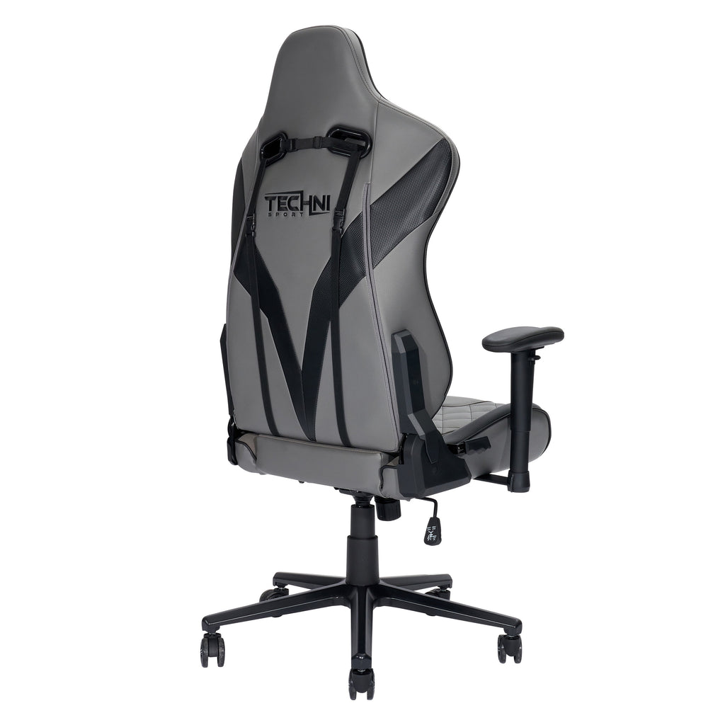 Techni Sport XL Ergonomic Gaming Chair with Memory Foam Seat and Back, Grey RTA-TSXL3-GRY