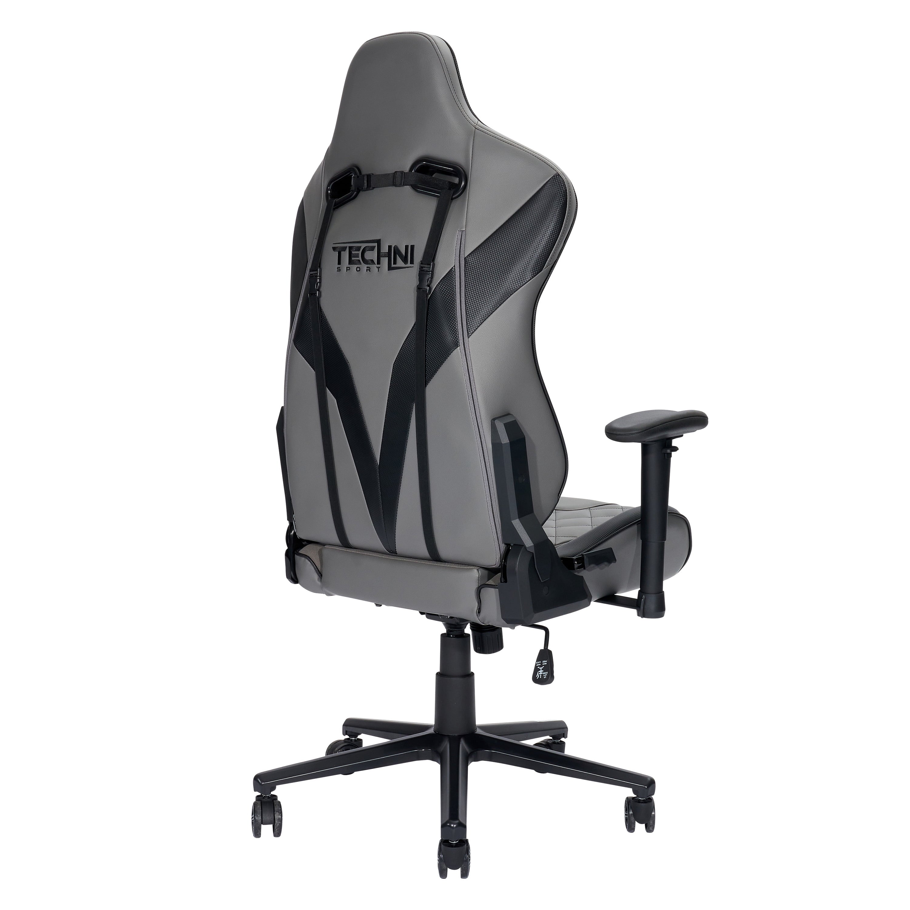 Techni Sport XL Ergonomic Gaming Chair with Memory Foam Seat and Back, Grey RTA-TSXL3-GRY