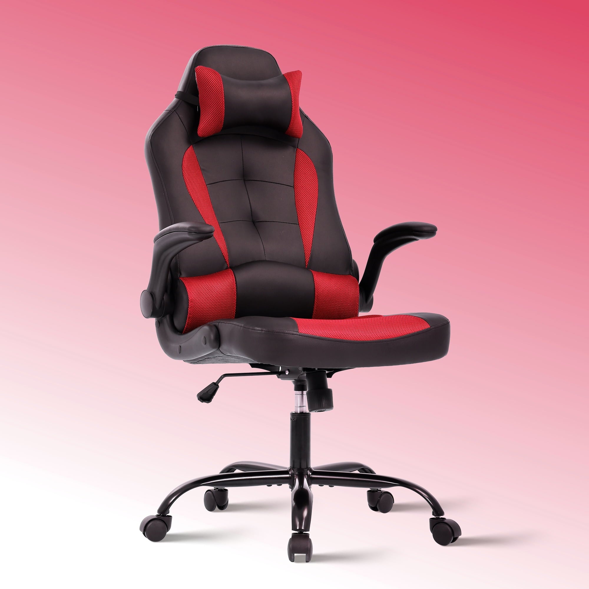 CL.HPAHKL Ergonomic PC Gaming Chair, PU Leather Gamer Chair with 360° Swivel Seat Comfortable Computer Chair with Lumbar Support Height Adjustable Video Game Chairs for Adults Teens, Pink