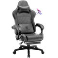 GTPLAYER PRO Gaming Chair with Footrest, Dual Bluetooth 5.1 Speakers PVC leather Recliner, Red