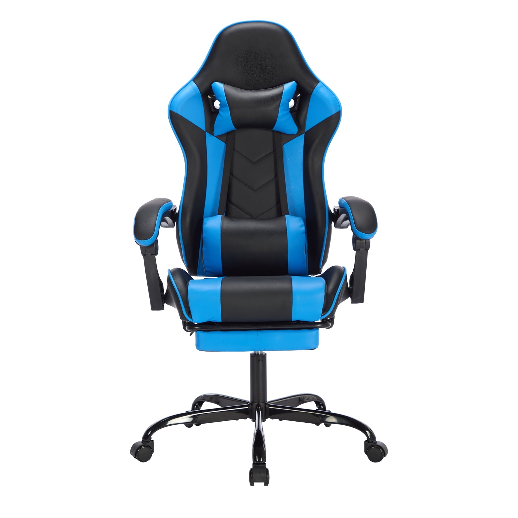 Reclining Game Chair Gaming Chair with Footrest, Ergonomic Computer Chair with Headrest and Lumbar Support, Breathable Material Height Adjustable Video Game Chairs for Adults, Blackblue,Gaming Reclin