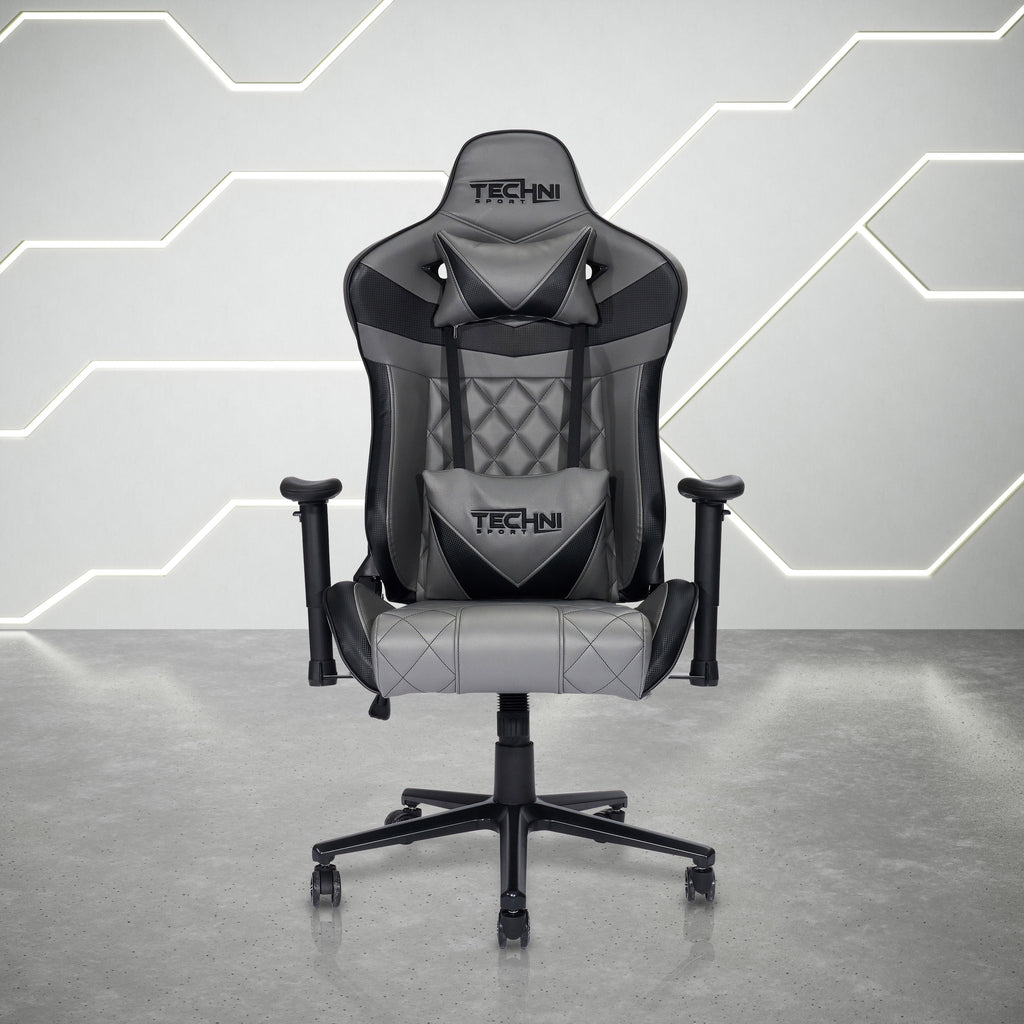 Techni Sport XL Ergonomic Gaming Chair with Memory Foam Seat and Back, Grey RTA-TSXL3-GRY