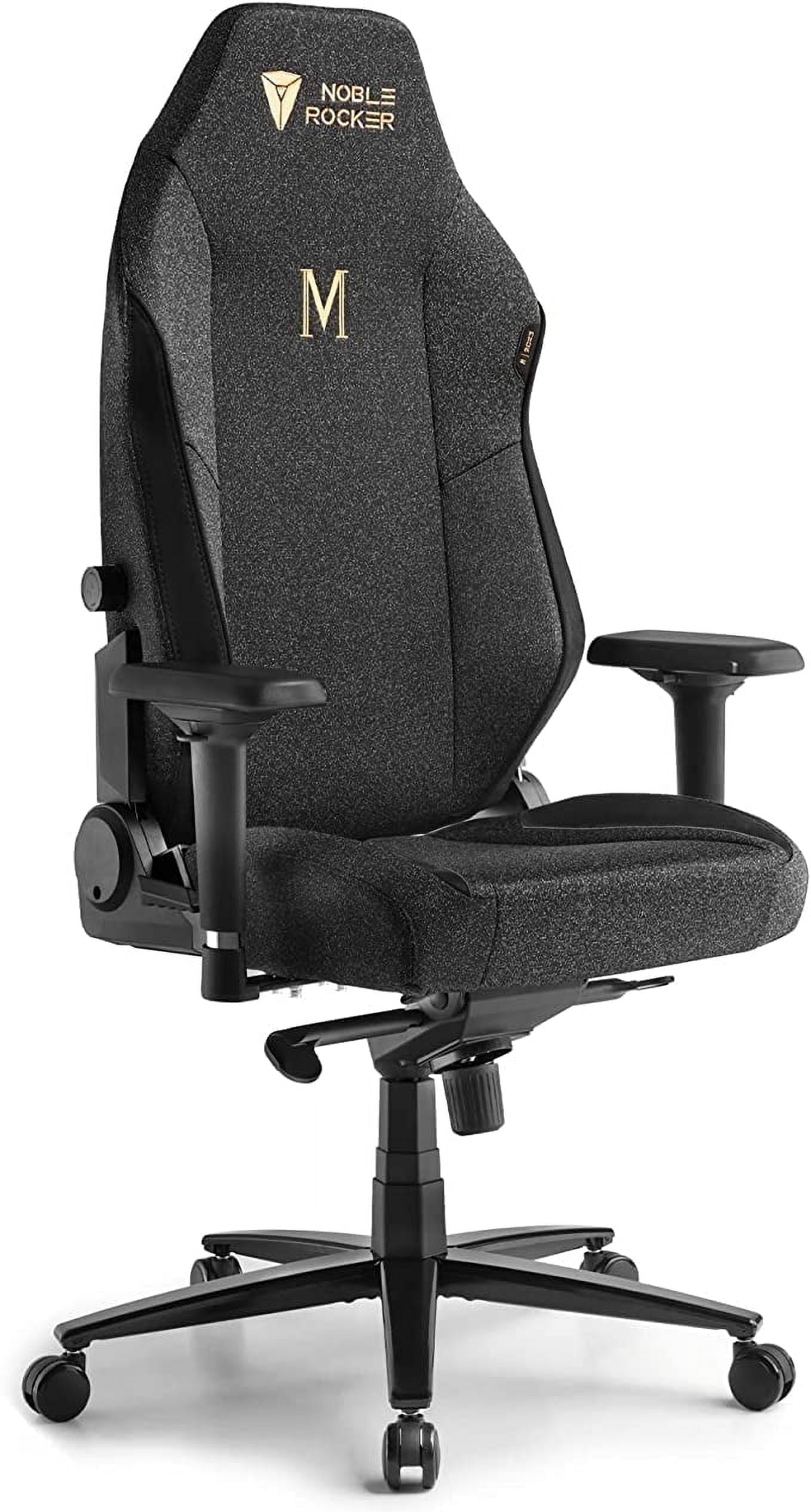 VANACC Gaming Chair Ergonomic PC Game Chair- Lumbar Support Headrest 4D Armrests Computer Chair, Big and Tall Comfortable Large, Black Polyester, R Size