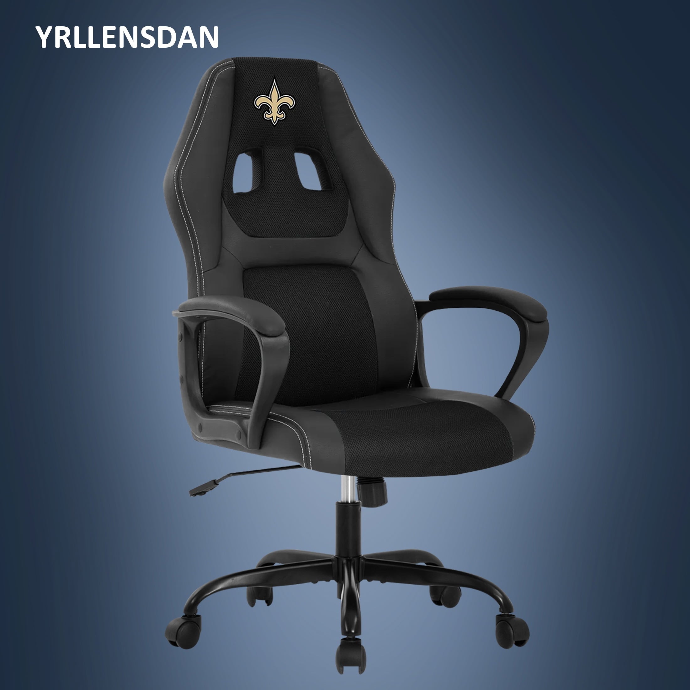 YRLLENSDAN Gaming Chair Comfy Computer Chair Heavy Duty Gaming Chair Adjustable PU Leather Office Desk Chair Cheap Rolling Gaming Chair Gamer Chair for Adults, Blue (IND)