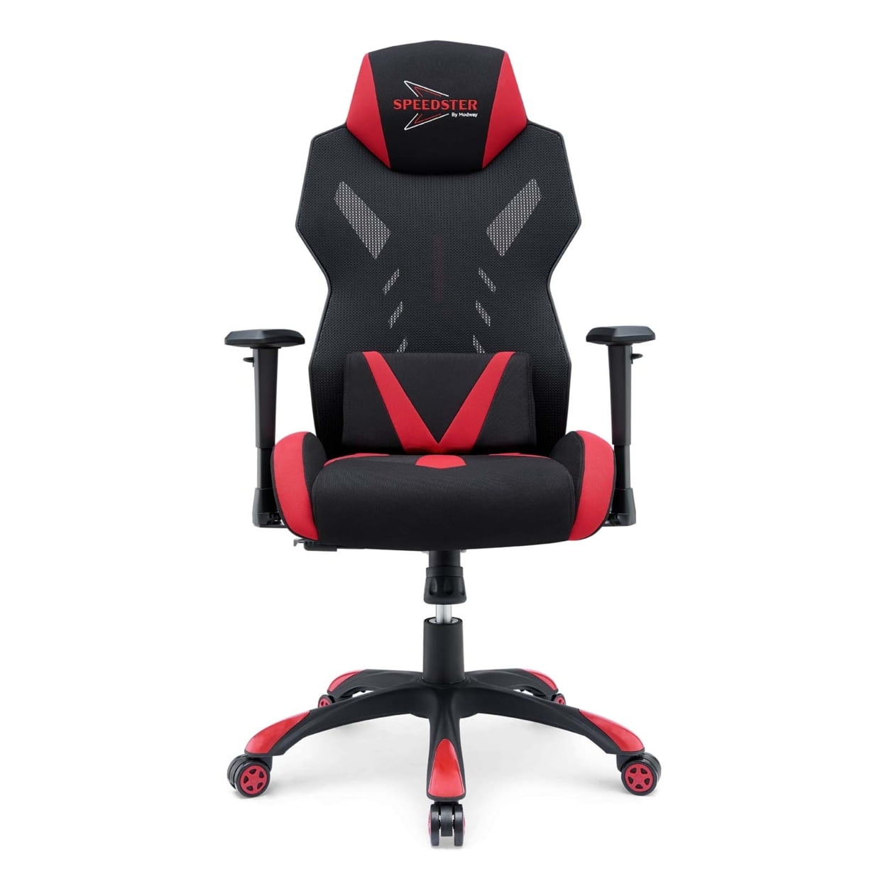 Modway Speedster Modern Mesh Fabric Gaming Computer Chair in Black/Red