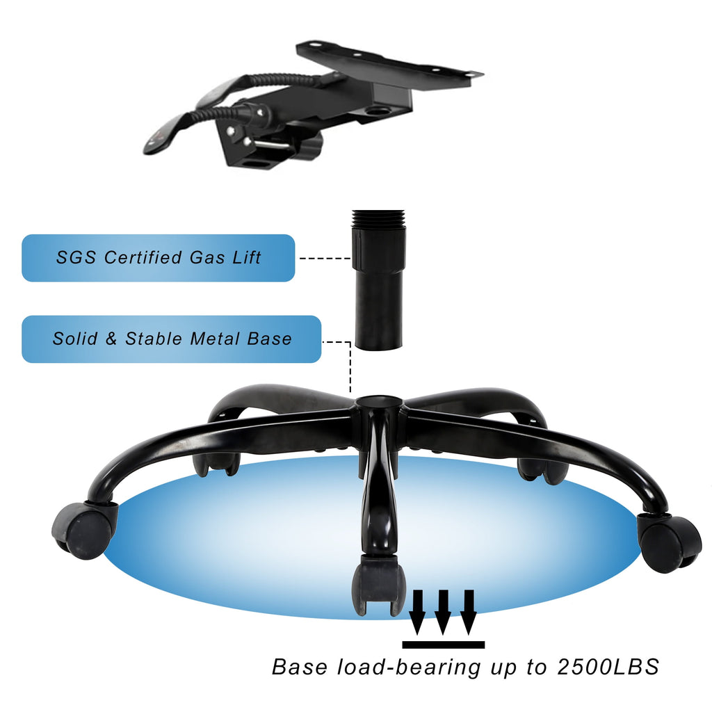 YRLLENSDAN Office Gaming Chairs Ergonomic Office Chair w/ Lumbar Support Armrest PU Leather Adjustable Height Computer Gaming Chair Gaming Desk Chair Gaming Computer Chairs for Adults, Black