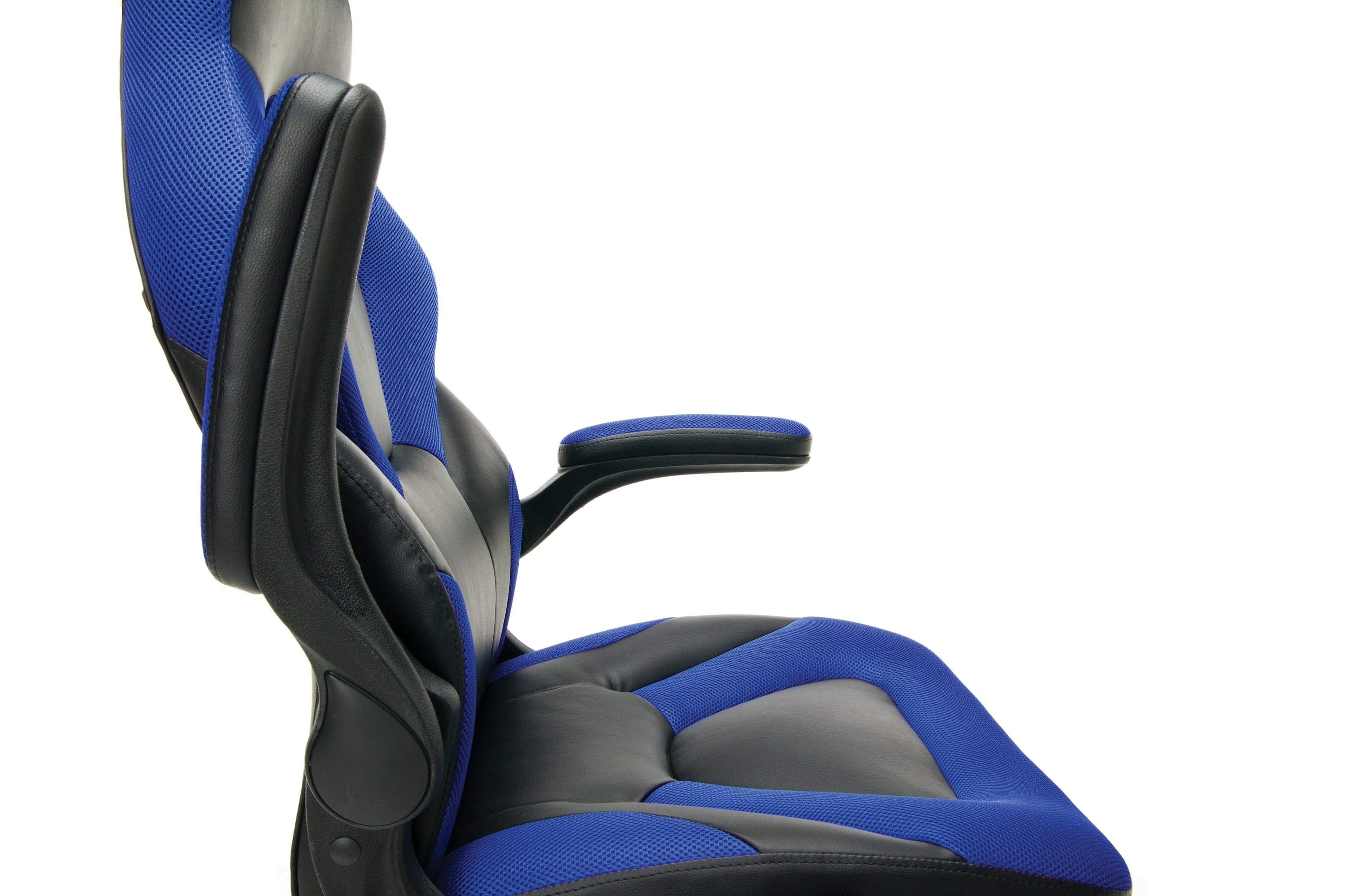 OFM Essentials Collection Racing Style Bonded Leather Gaming Chair, in Blue (ESS-3085-BLU)