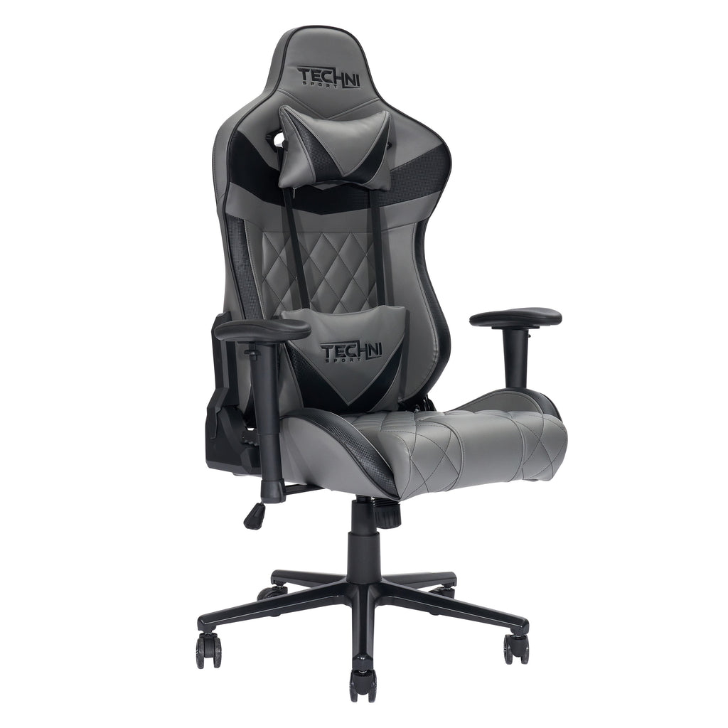 Techni Sport XL Ergonomic Gaming Chair with Memory Foam Seat and Back, Grey RTA-TSXL3-GRY