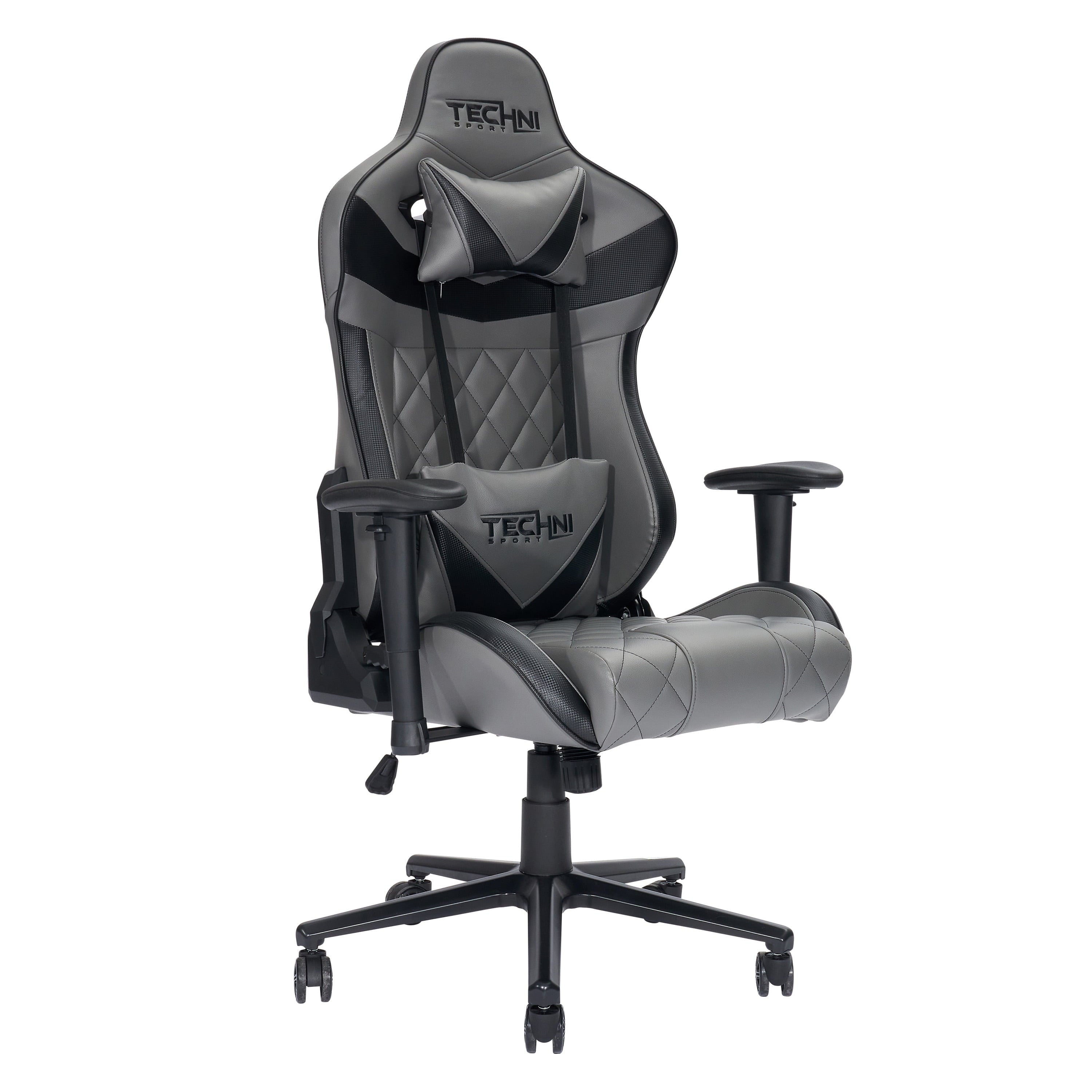 Techni Sport XL Ergonomic Gaming Chair with Memory Foam Seat and Back, Grey RTA-TSXL3-GRY