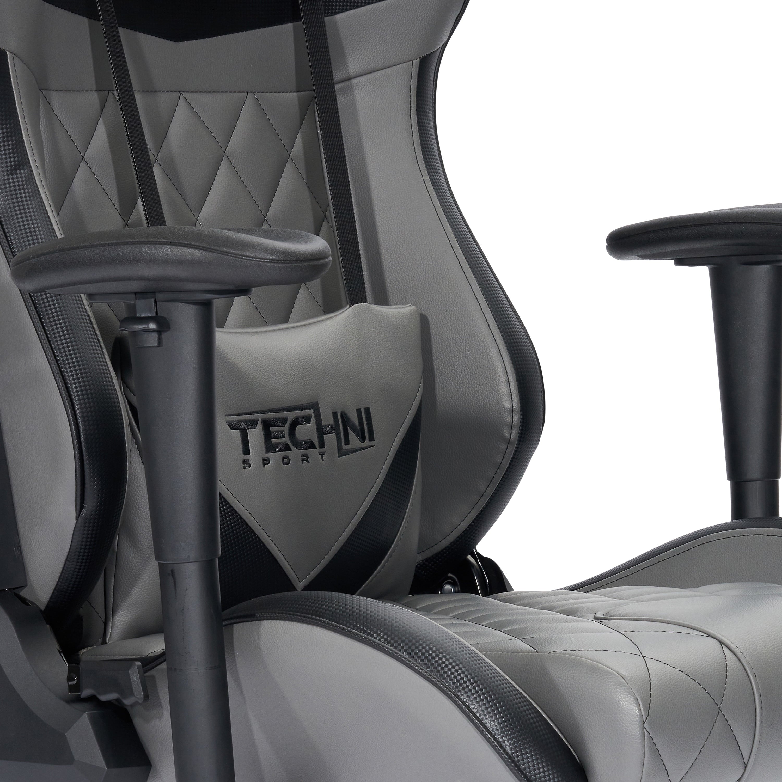 Techni Sport XL Ergonomic Gaming Chair with Memory Foam Seat and Back, Grey RTA-TSXL3-GRY