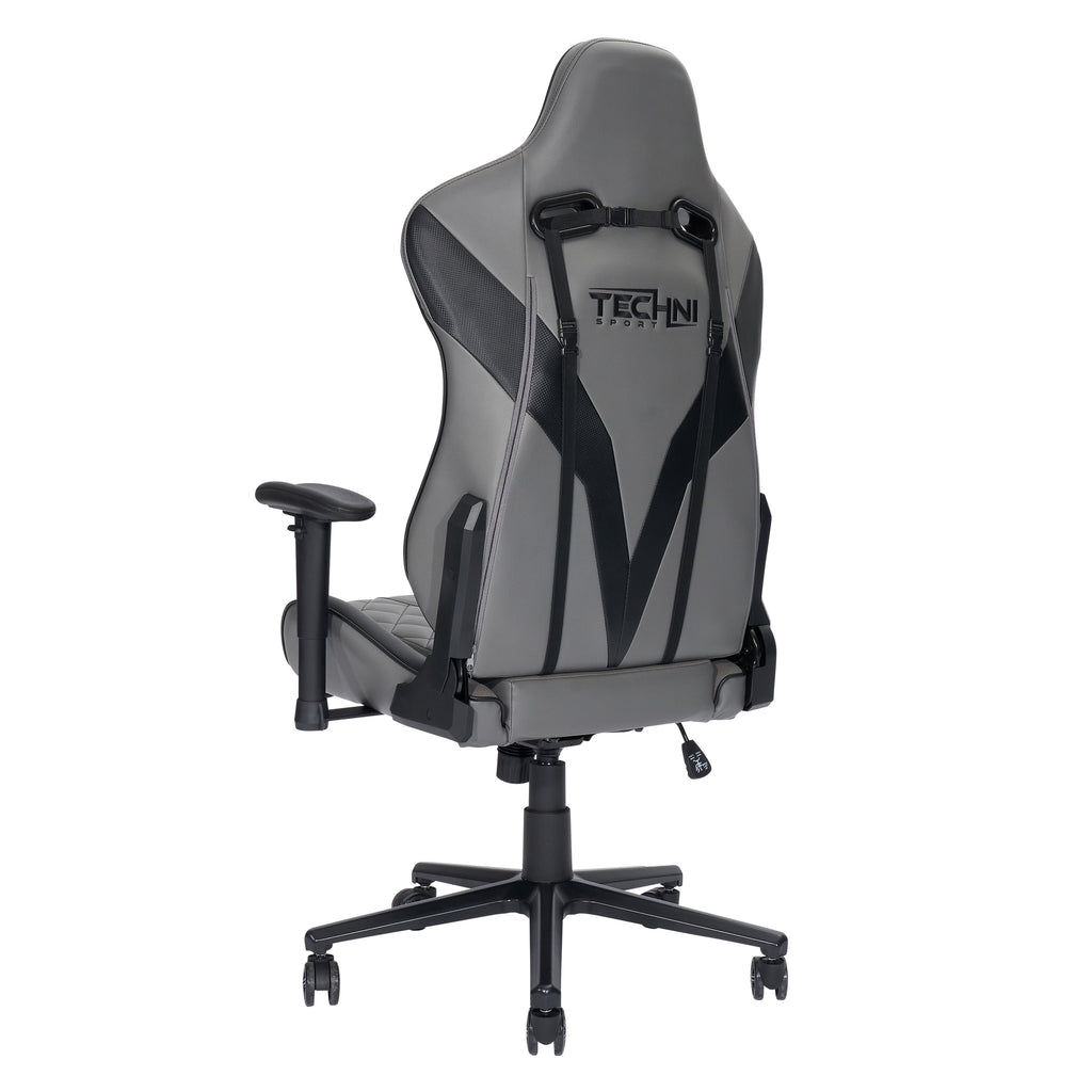 Techni Sport XL Ergonomic Gaming Chair with Memory Foam Seat and Back, Grey RTA-TSXL3-GRY