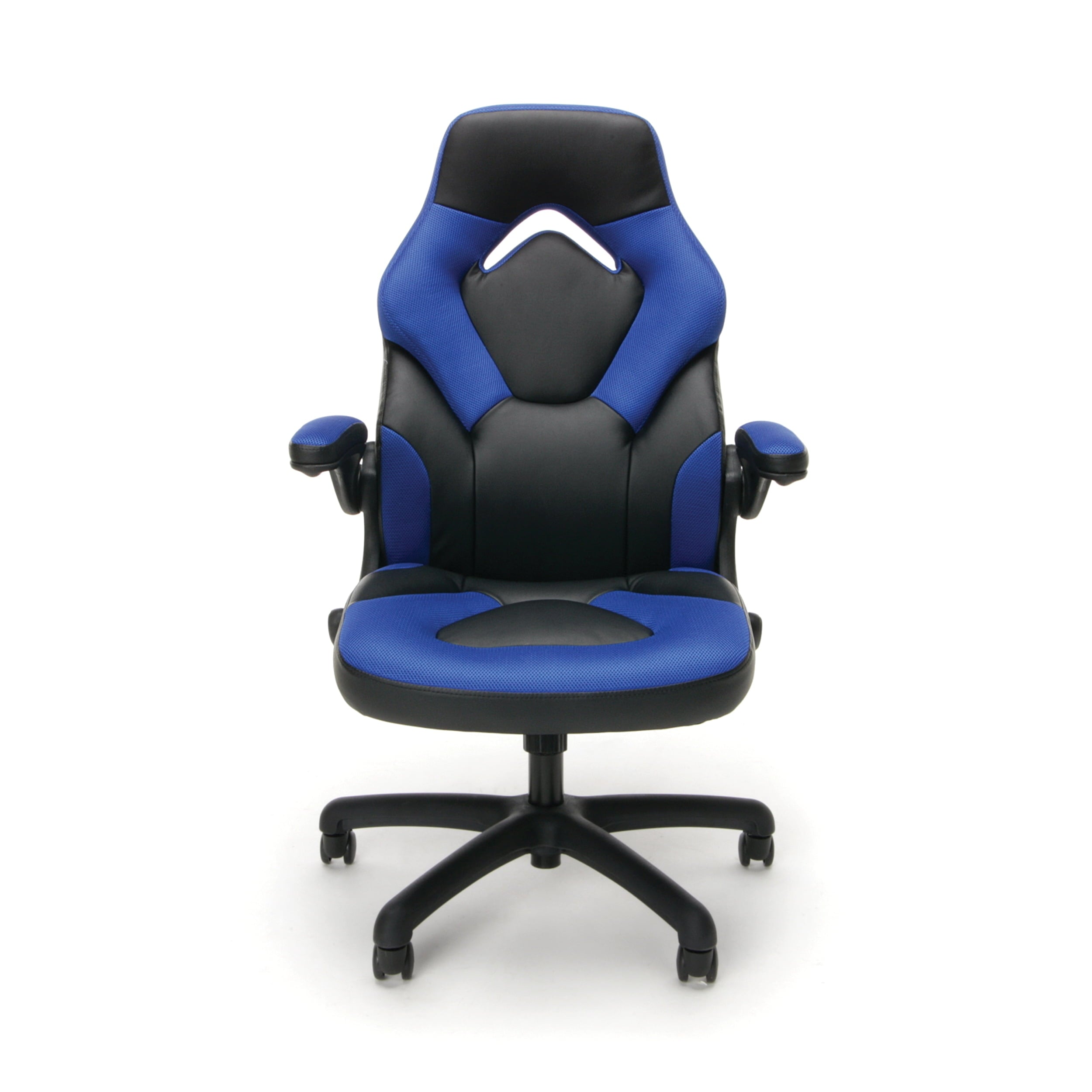 OFM Essentials Collection Racing Style Bonded Leather Gaming Chair, in Blue (ESS-3085-BLU)