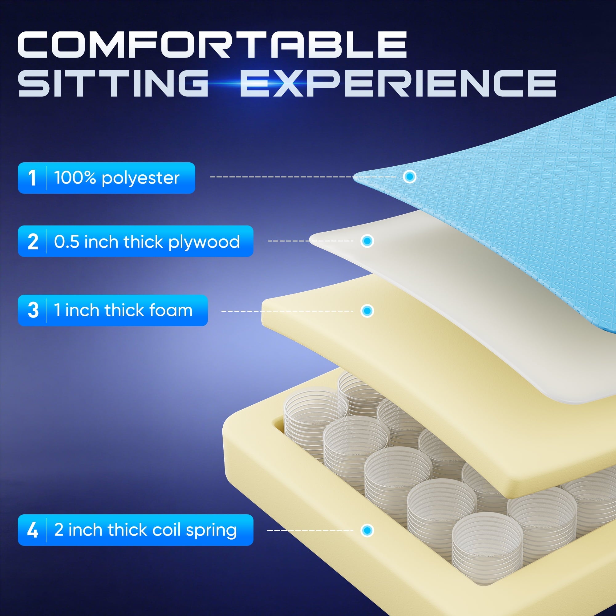 GIANNA Gaming Chair with Footrest, Ergonomic High Back Computer Desk Chair with Lumbar Support, Adjustable Height Swivel Task Chair with Headrest and Armrests, Black